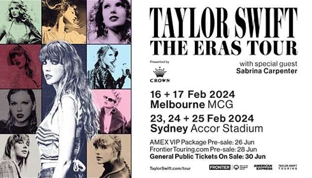 Предварительная продажа участников Frontier для ее австралийских концертов начнется в среду, 28 июня, в 10:00 — билеты и VIP-пакеты будут доступны — в то время как обычные билеты поступят в продажу в пятницу, 30 июня, когда Сидней начнется в 10:00 по местному времени, а Мельбурн продолжится. продажа в 14:00