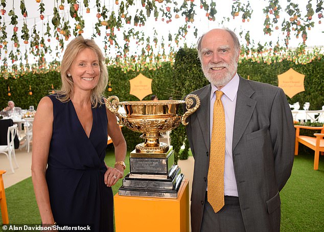 Лорд Майкл и леди Марина Каудрей вместе на Золотом кубке Veuve Clicquot 20 июля 2014 г.