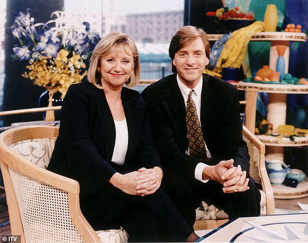 Возврат: Ричард, ведущий GMB, сначала работал репортером на Border Television в 1978 году, а затем вел «Сегодня утром» с женой Джуди Финниган в 1988–2001 годах (на фото вместе в 1997 году).