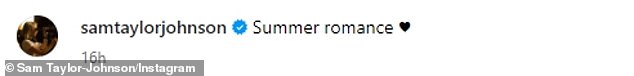 Влюбленные: Подписывая потрясающие фотографии, Сэм написал: «Летний роман».