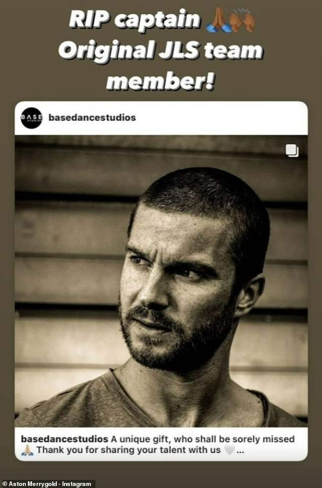 Трагично: Астон отдал дань уважения «первоначальному участнику JLS» в посте в Instagram во вторник, поделившись фотографией танцора с подписью «RIP Captain».