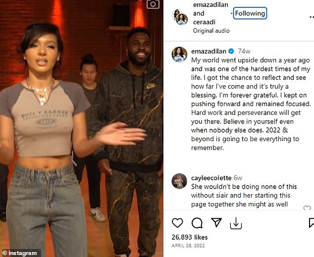Гибсон сказала, что ее мир «перевернулся с ног на голову год назад», по-видимому, имея в виду поведение Деруло по отношению к ней, хотя в то время она не говорила об этом явно.
