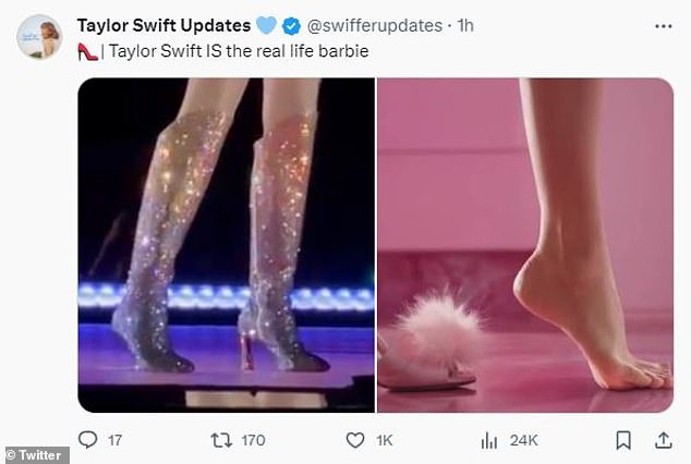 Это было похоже на сцену, где Робби снимает туфли на высоком каблуке в фильме о Барби и показывает, что ее ступни все еще выгнуты, как у культовой куклы.