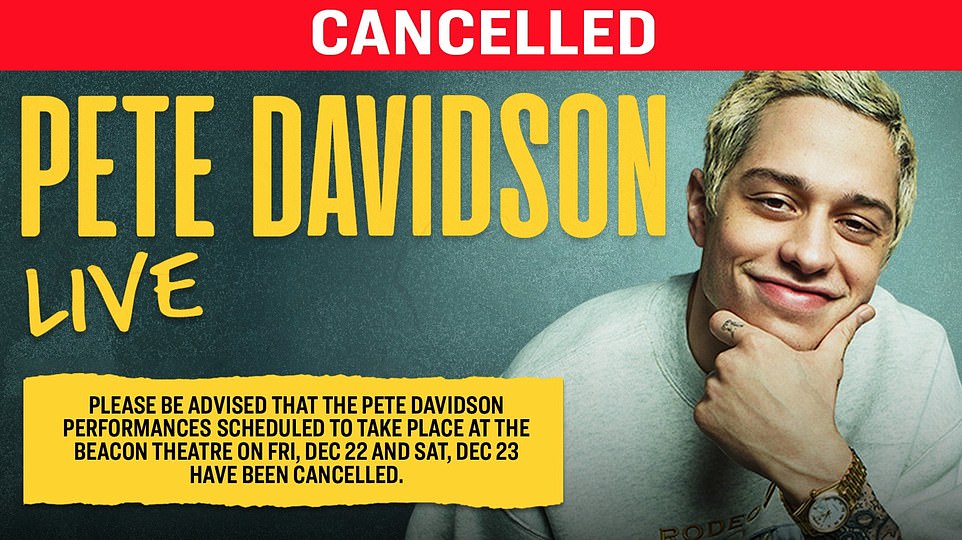 На прошлой неделе Дэвидсон внезапно отказался от своих сольных комедийных шоу, которые были запланированы на 22 и 23 декабря в Нью-Йорке, а также на будущие концерты в Питтсбурге, запланированные на Новый год.