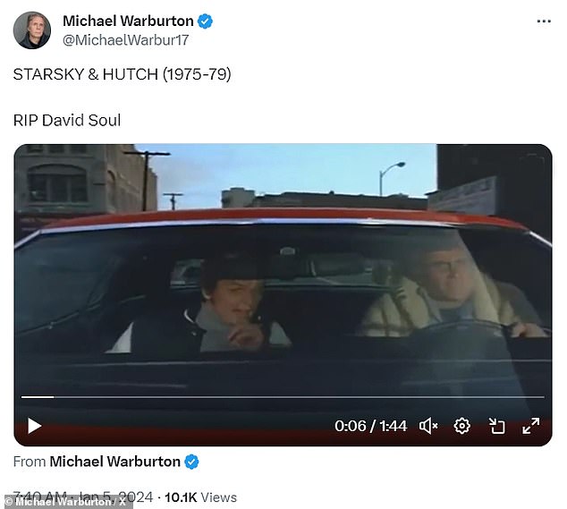 Майкл Уорбертон поделился старым изображением из Starsky & Hutch