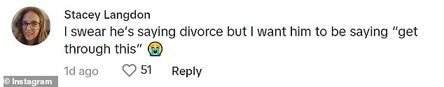 Третий «клянется», что Красински сказал «развод», но хочет, чтобы он сказал «пройти через это».