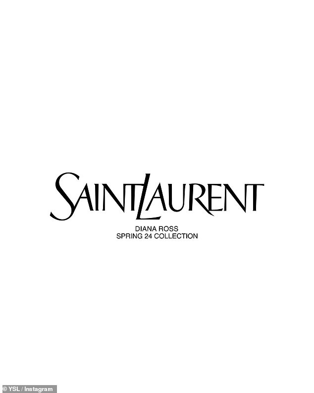 В аккаунте YSL в Instagram был опубликован простой пост на белом фоне и черным шрифтом с надписью «DIANA ROSS SPRING 24 COLLECTION».