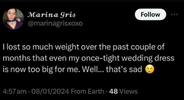 Совсем недавно на X (ранее Twitter) Грис поделилась серией постов, в которых говорилось, что она готовится связать себя узами брака с Хаммером, ссылаясь на свое «свадебное платье».
