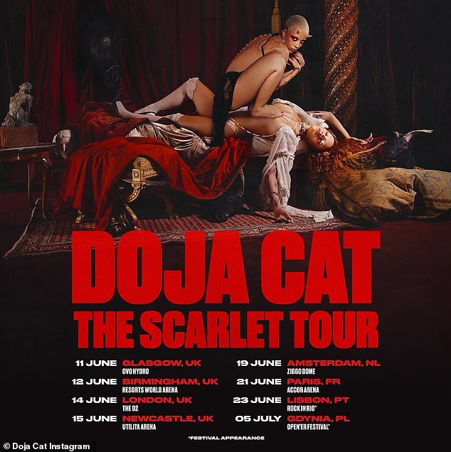 В прошлом месяце она объявила международные даты тура The Scarlet Tour, который стартует в июне в Великобритании.