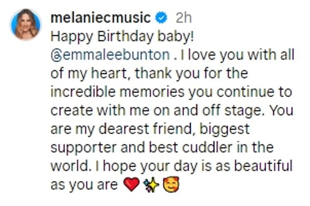 Мелани Си также выразила теплые слова в адрес своего коллеги по группе: «Я люблю тебя всем сердцем, спасибо за невероятные воспоминания, которые ты продолжаешь создавать со мной на сцене и за ее пределами».