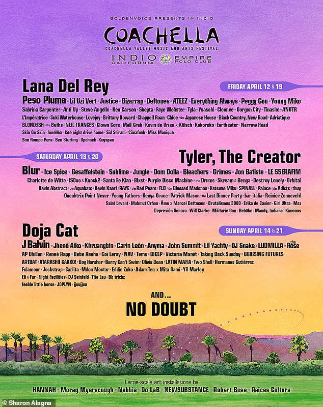 Фестиваль музыки и искусств Coachella Valley объявил, что No Doubt выступит 12–14 и 19–21 апреля, но не назвал конкретную дату их первого выступления за девять лет.