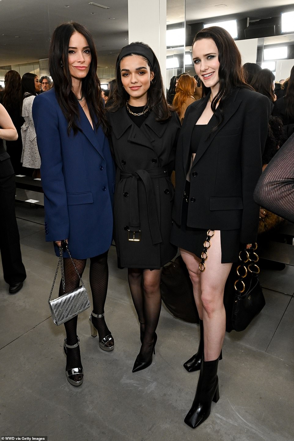 Эбигейл Спенсер, Рэйчел Зеглер и Рэйчел Броснахэн на мероприятии в рамках Недели моды Ready to Wear в Нью-Йорке.