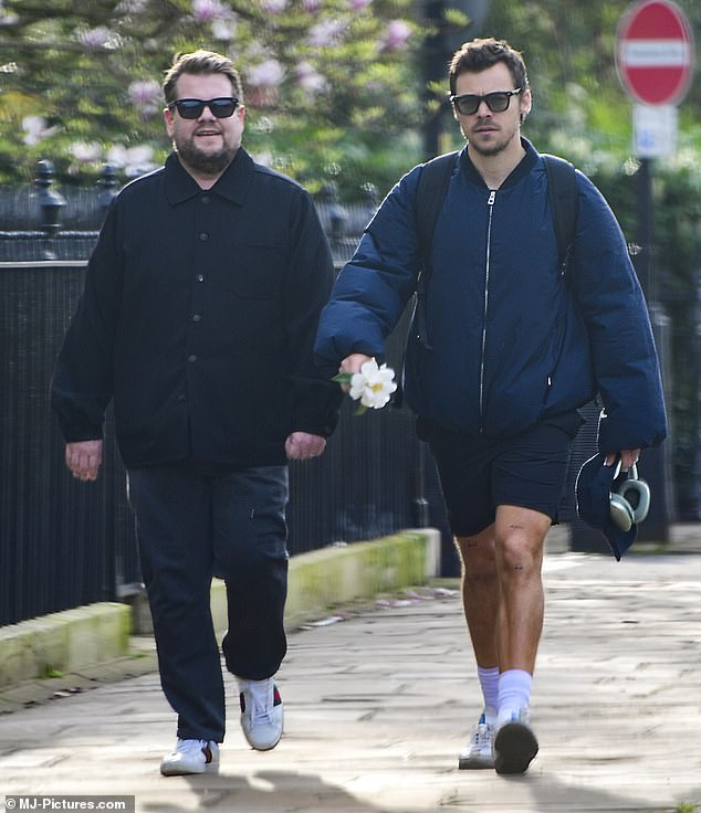 Гарри, который в настоящее время встречается с 29-летней актрисой Тейлор Рассел, на прогулке сжимал в руках единственную белую розу.