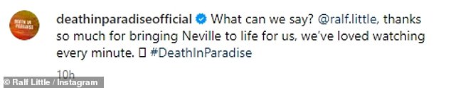 В видео, опубликованном в его Instagram после шоу, Ральф опубликовал длинное послание своим поклонникам, в котором он сказал, что играть Невилла для него было «абсолютной привилегией».