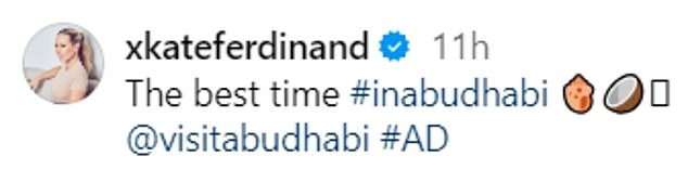 Наряду с праздничными фотографиями Кейт написала в Instagram: «Лучшее время #inabudhabi @visitabudhabi».