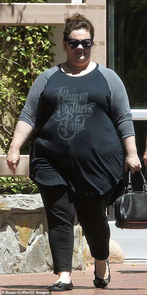 Мелисса Маккарти, вес которой колебался на протяжении многих лет, на фото 2014 года.
