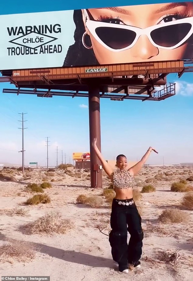 Обладательница музыкальной премии MTV Europe остановила свою машину возле рекламного щита, рекламирующего ее предстоящий альбом Trouble in Paradise, на котором было написано «Внимание, впереди проблемы».