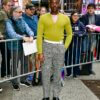 Нкути Гатва продемонстрировал свое необычное чувство стиля, приехав во вторник на выставку Good Morning America.
