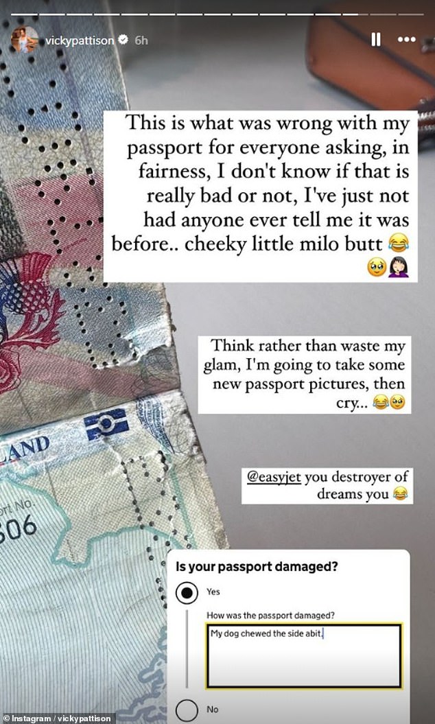 Она опубликовала снимок верхней части своего паспорта, который сжевал ее домашний пес, при этом назвав easyJet «разрушителем мечтаний».