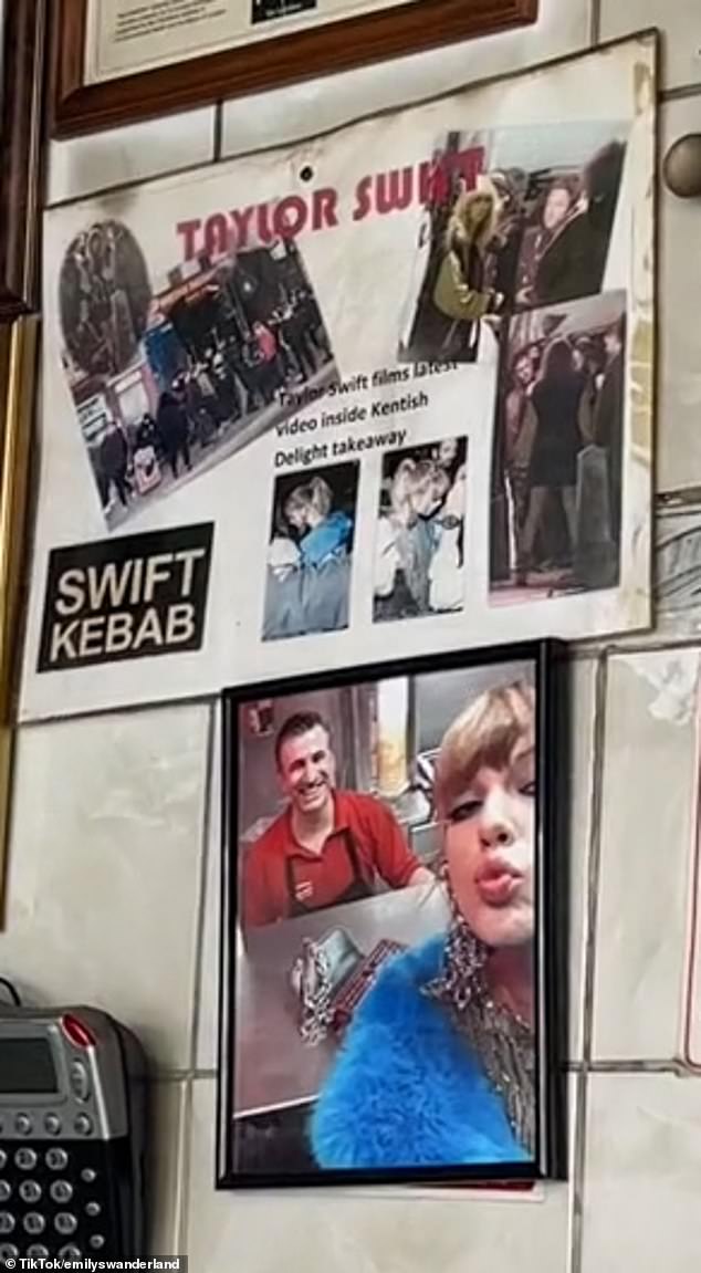 Ресторан с гордостью демонстрирует фотографии Тейлор Свифт и даже селфи, сделанное певицей.