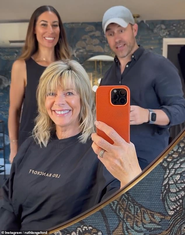 Ruth revealed to her Instagram fans on Sunday that she'd added some length to her locks as her hairstylist was seen putting in new long extensions before chopping them down to her signature shoulder length