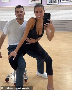 Надер и звезда DWTS Глеб Савченко спровоцировали слухи, что они могут быть больше, чем просто партнерами по танцам, с помощью жаркого видео с репетиции. Эти слухи были прекращены