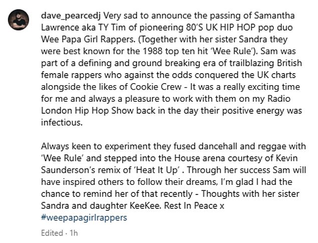 Бывший диджей BBC Radio 1 и близкая подруга Саманты возглавила торжество после печальной новости о ее кончине.