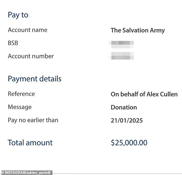 Портелли отреагировал на скандал в Instagram незадолго до того, как был объявлен Акселинг Каллена, пообещав найти работу для Today Show ведущего, если его отпустит из сети, и показатель Каллен попросил его пожертвовать 50 000 долларов США.