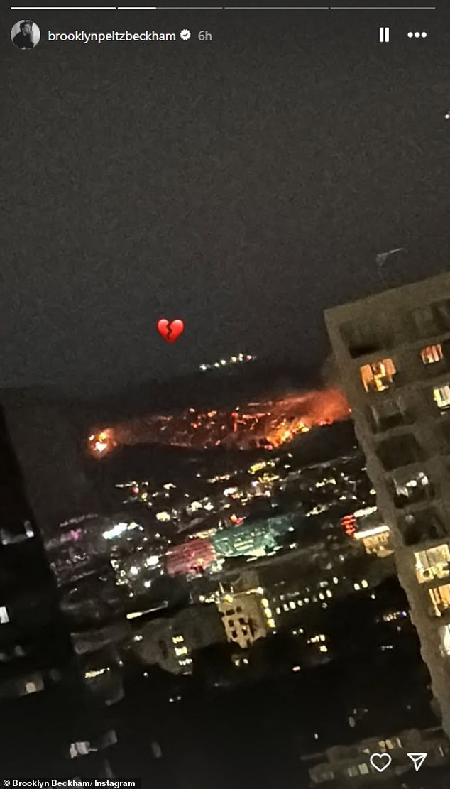 Кондо пары за 3,8 миллиона долларов избежала разрушительного пламени после того, как он поделился фотографией из своего окна с приближением пожаров, и, хотя обеспокоенные родители сказали, что они «разбиты горем»